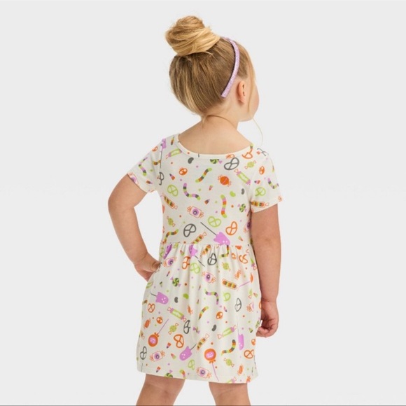 CAT & JACK GIRLS HALLOWEEN SEASON DRESS - WHITE SIZES 12M & 18M (NEW WITH TAGS) - Picture 2 of 3
